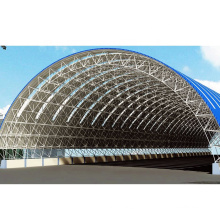 New Designs Steel Space Frame Cement Plant Arched Roof Construction